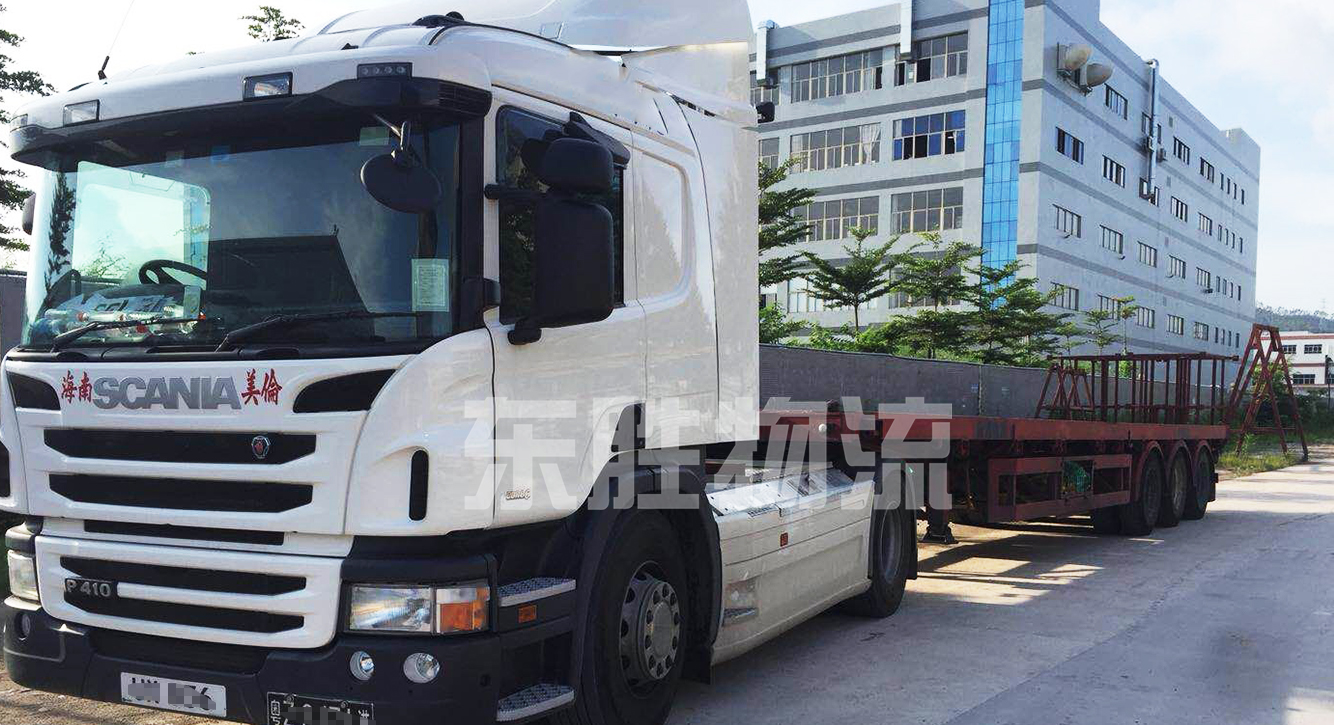 香港運輸專線，到香港物流公司--深圳東勝物流中港平板車圖